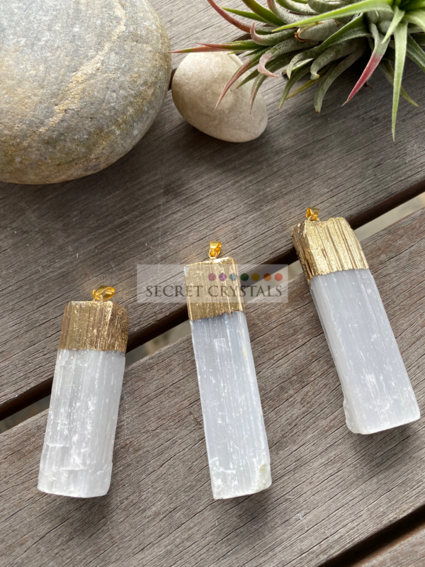 selenite crystal pendant