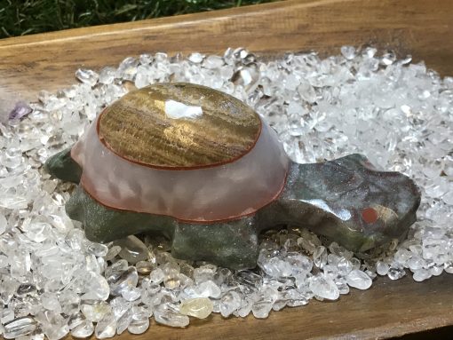 Aragonite-Jasper- Onxy Turtle handcrafted