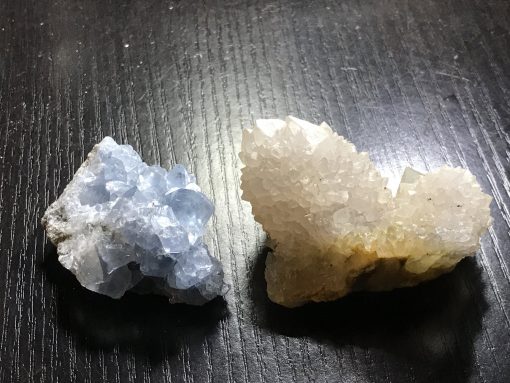 Celestite & Spirit Quartz set