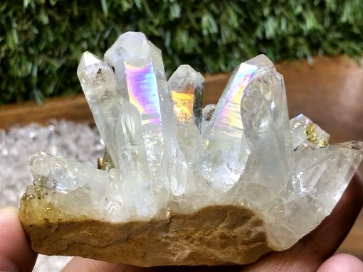 Rainbow Angel Aura Quartz cluster - Image 3