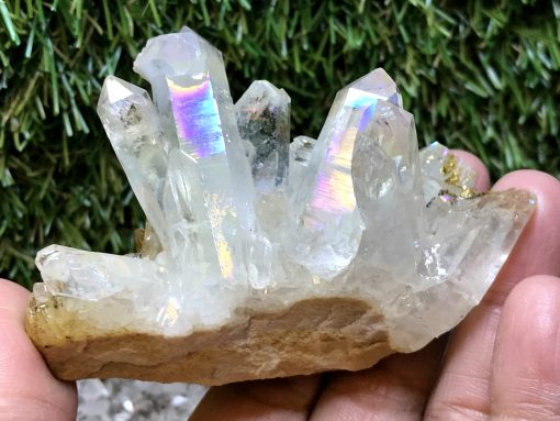 Rainbow Angel Aura Quartz cluster