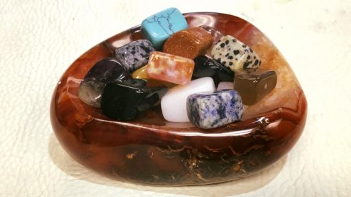 Carnelian handcrafted crystal dish bowl (0320)